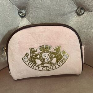 Juicy Couture Blush Pink Cosmetic Bag with Gold Logo
